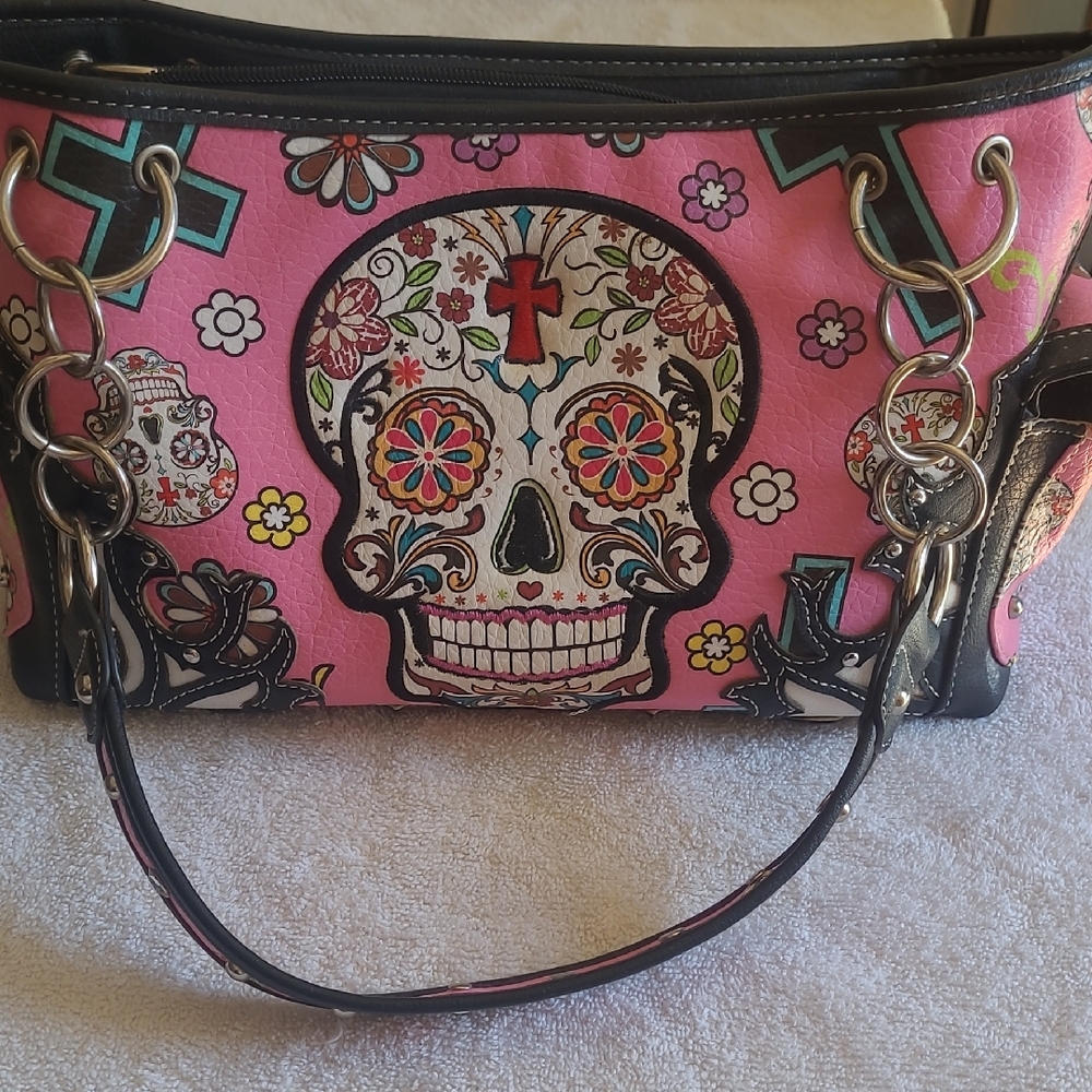 Pink Skull Design Women's Shoulder Bag